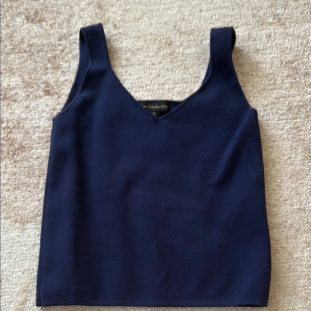 House of Harlow 1960 navy top XS | capsule wardrobe, old money, quiet luxury